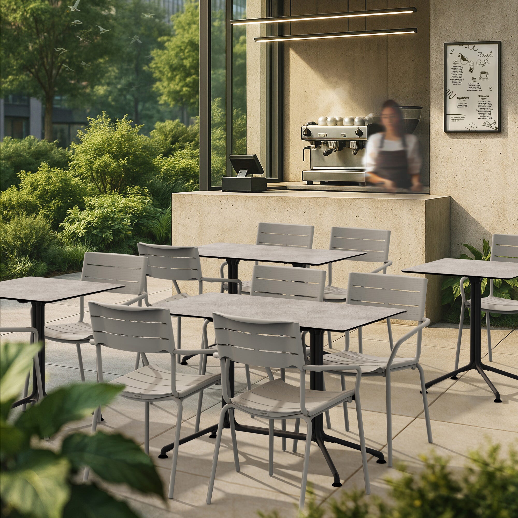 Pied de table central hauteur standard - Horizon - Aluminium - Noir