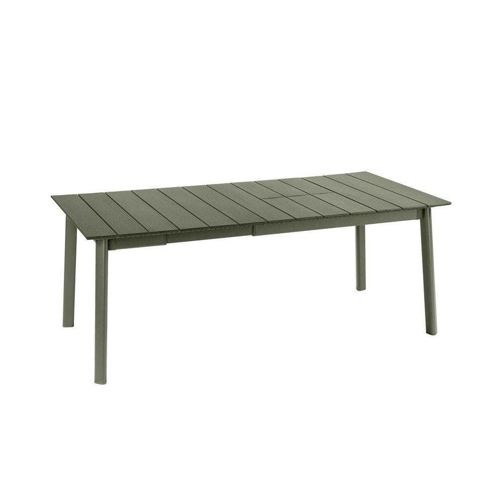 Table de jardin extensible 6 à 8 personnes - Oron - Lattes Aluminium - Vert Moss