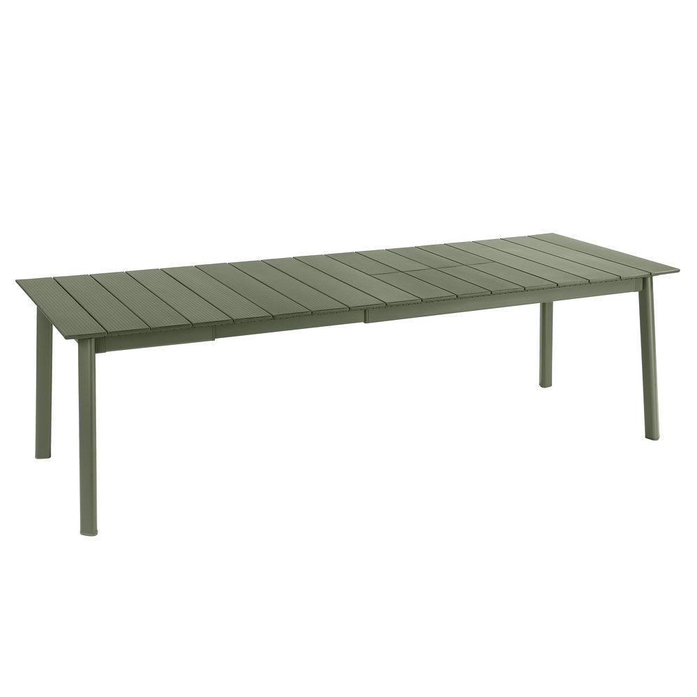 Table de jardin extensible 8 à 10 personnes - Oron - Lattes Aluminium - Vert Moss